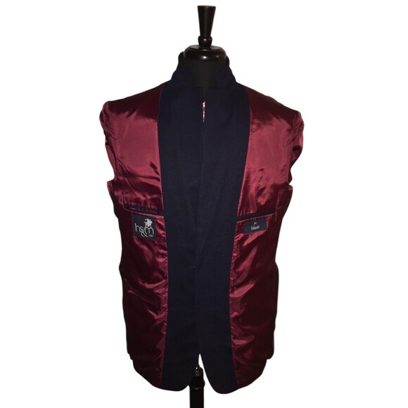 Hart Schaffner Marx Pewter Buttons Blue Blazer Wool Sport Coat Jacket Size 44L - Picture 6 of 13